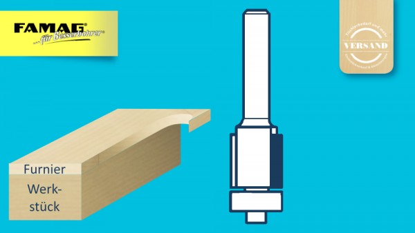 FAMAG Bündigfräser Ø 12,7 mm mit Fräsergebnis