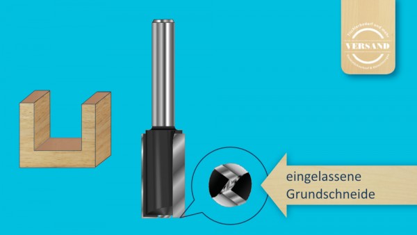 Fisch Tools Nutfräser mit eingelassener Grundschneide und Fräsbild
