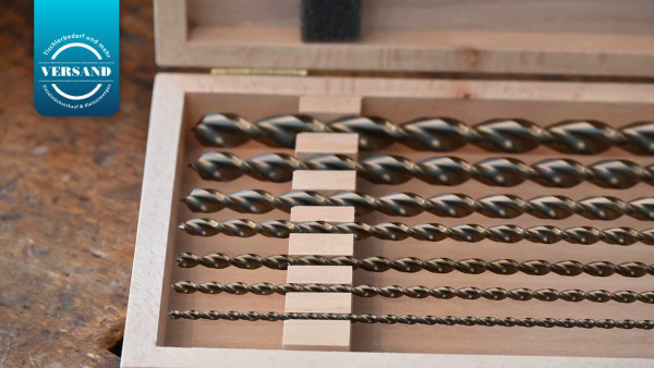 FAMAG Holzspiralbohrer HSS-G, lang, Set 1599.507, 7-teilig im Holzkasten