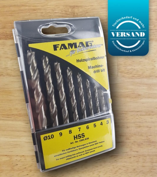 FAMAG HSS Holzbohrer Set - 8-tlg