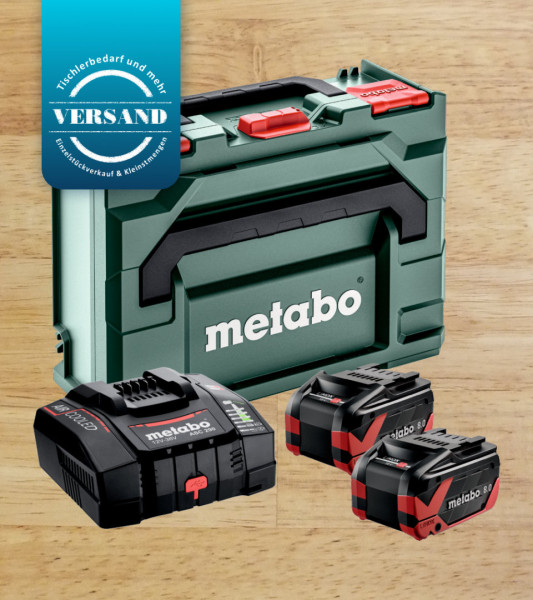metabo-akku-basis-set-2-x-lihdx-8.0-Ah+ladegerät-asc-145+metabox