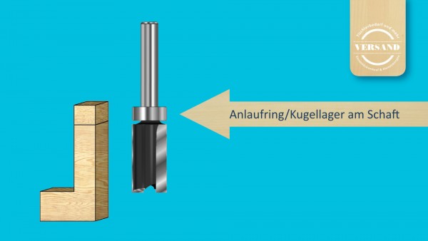 Bündigfräser mit Kugellager am Schaft